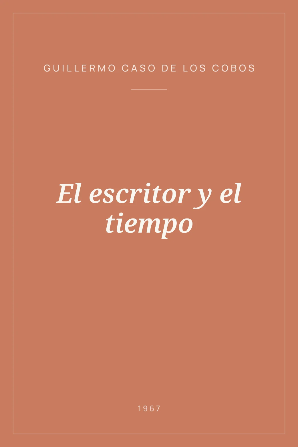 Portada de El escritor y el tiempo