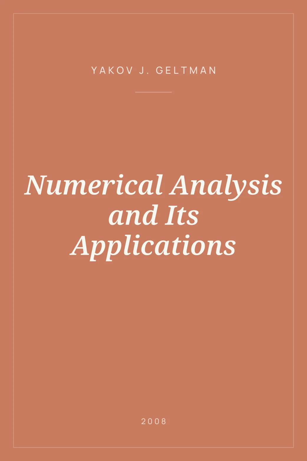 Portada de Numerical Analysis and Its Applications