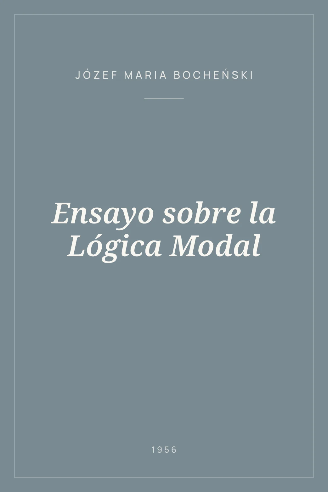 Portada de Ensayo sobre la Lógica Modal