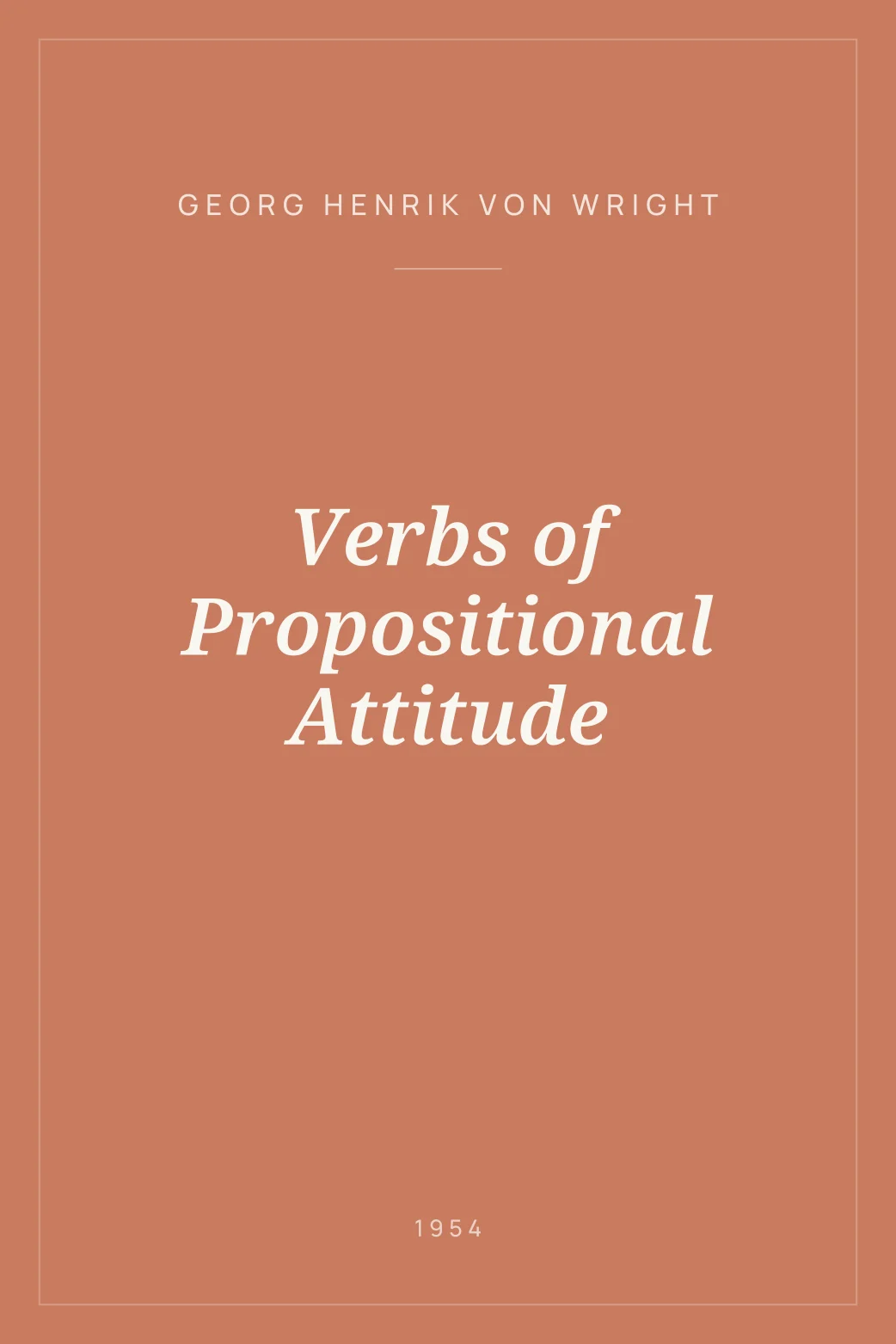 Portada de Verbs of Propositional Attitude