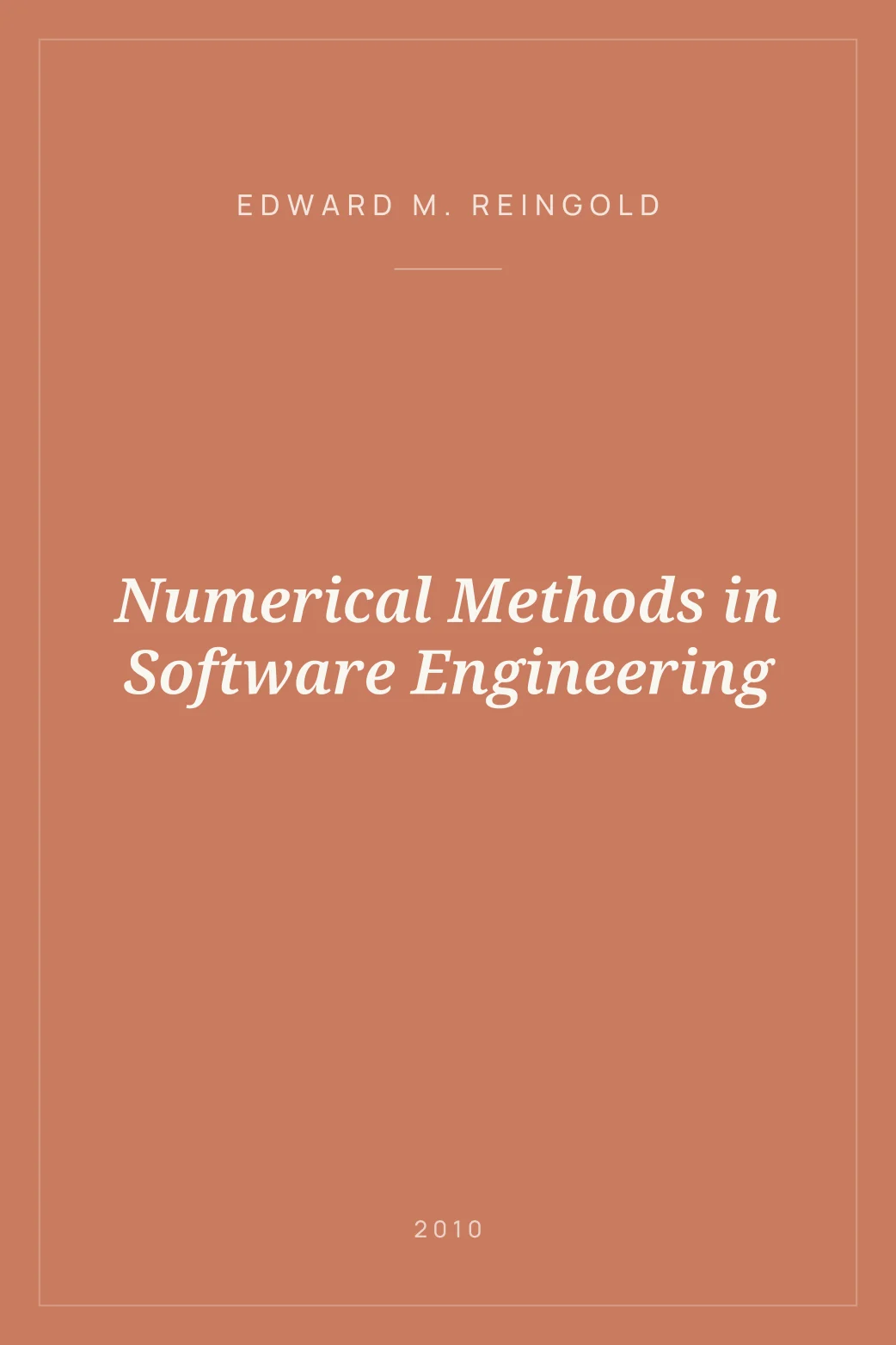 Portada de Numerical Methods in Software Engineering