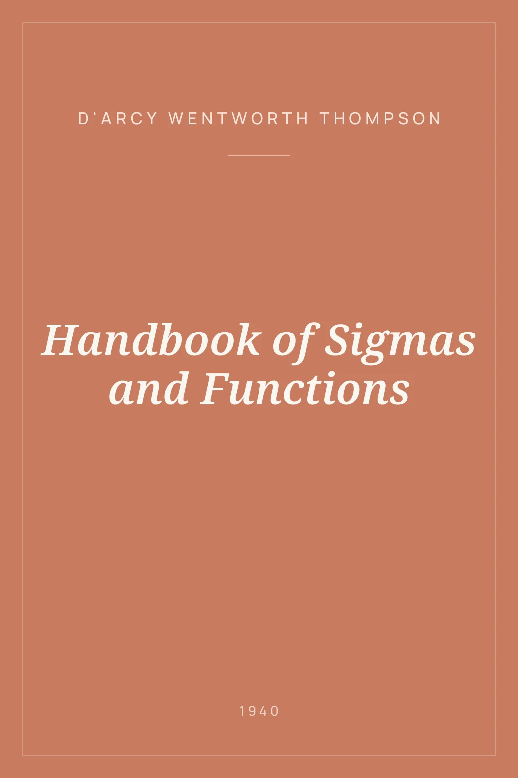 Portada de Handbook of Sigmas and Functions