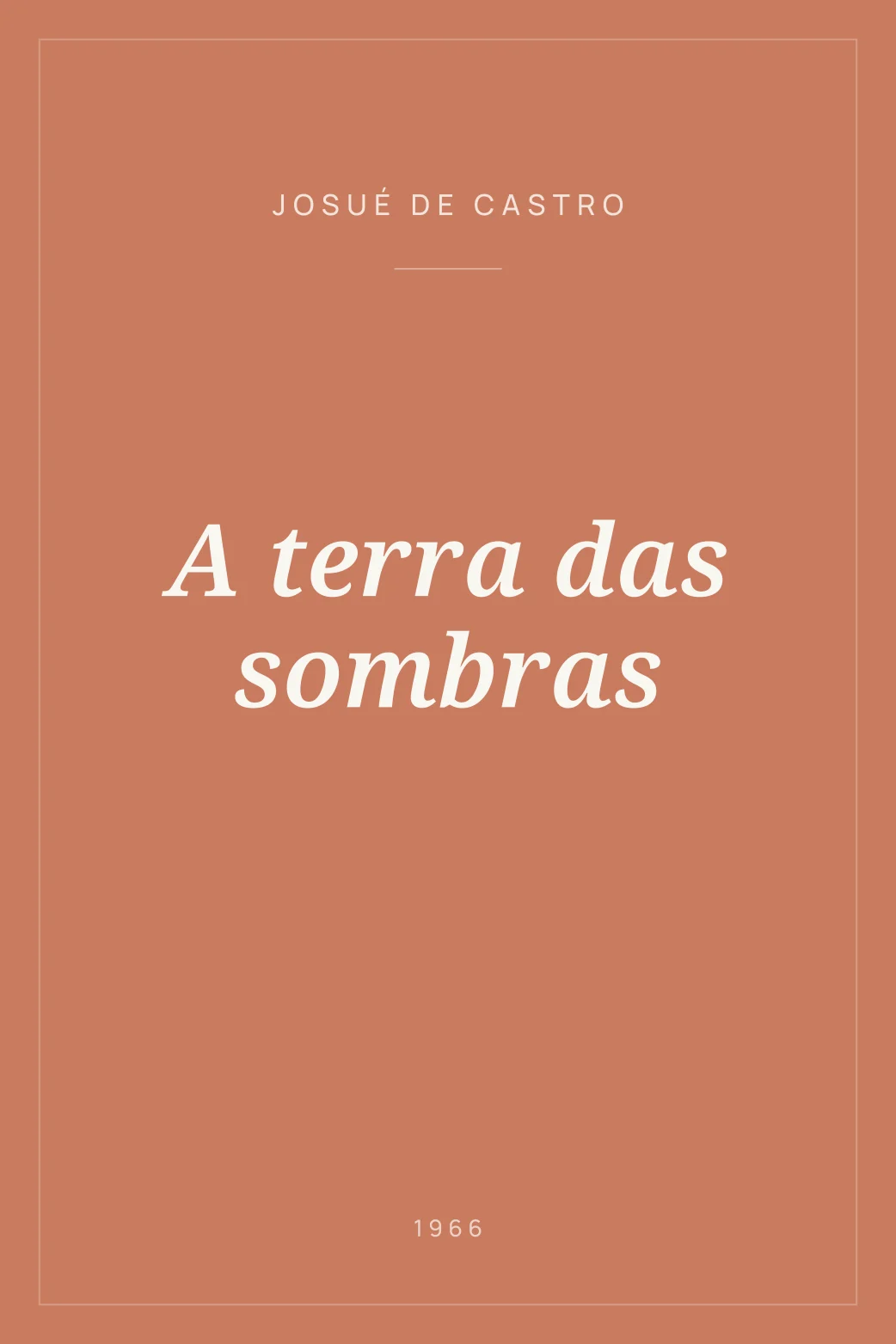 Portada de A terra das sombras