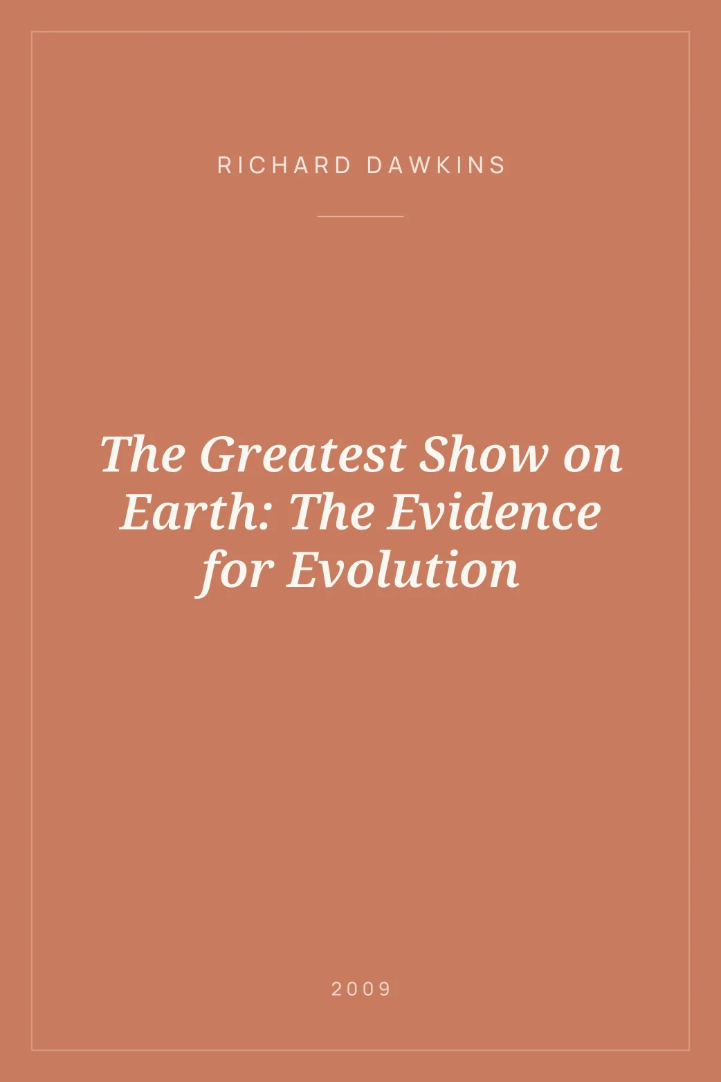 Portada de The Greatest Show on Earth: The Evidence for Evolution