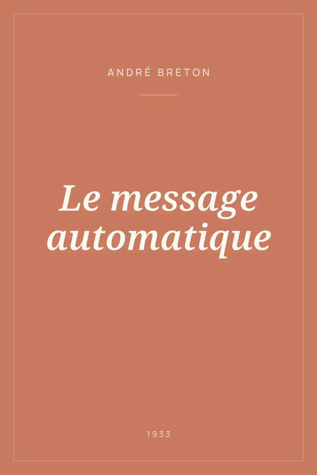 Portada de Le message automatique
