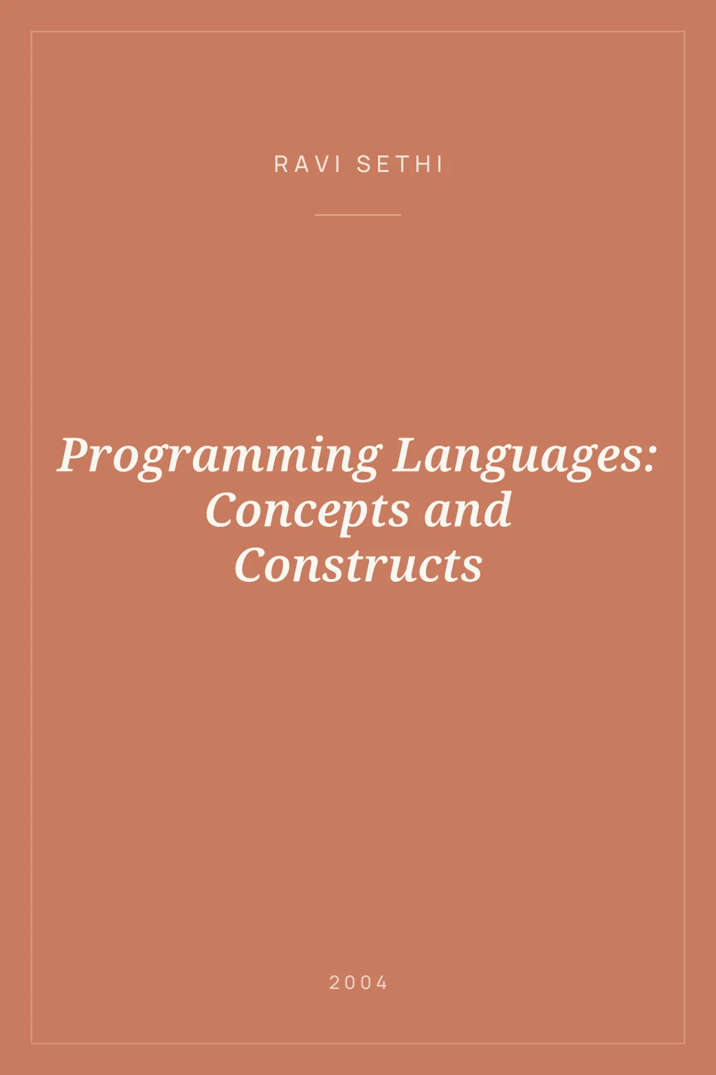 Portada de Programming Languages: Concepts and Constructs