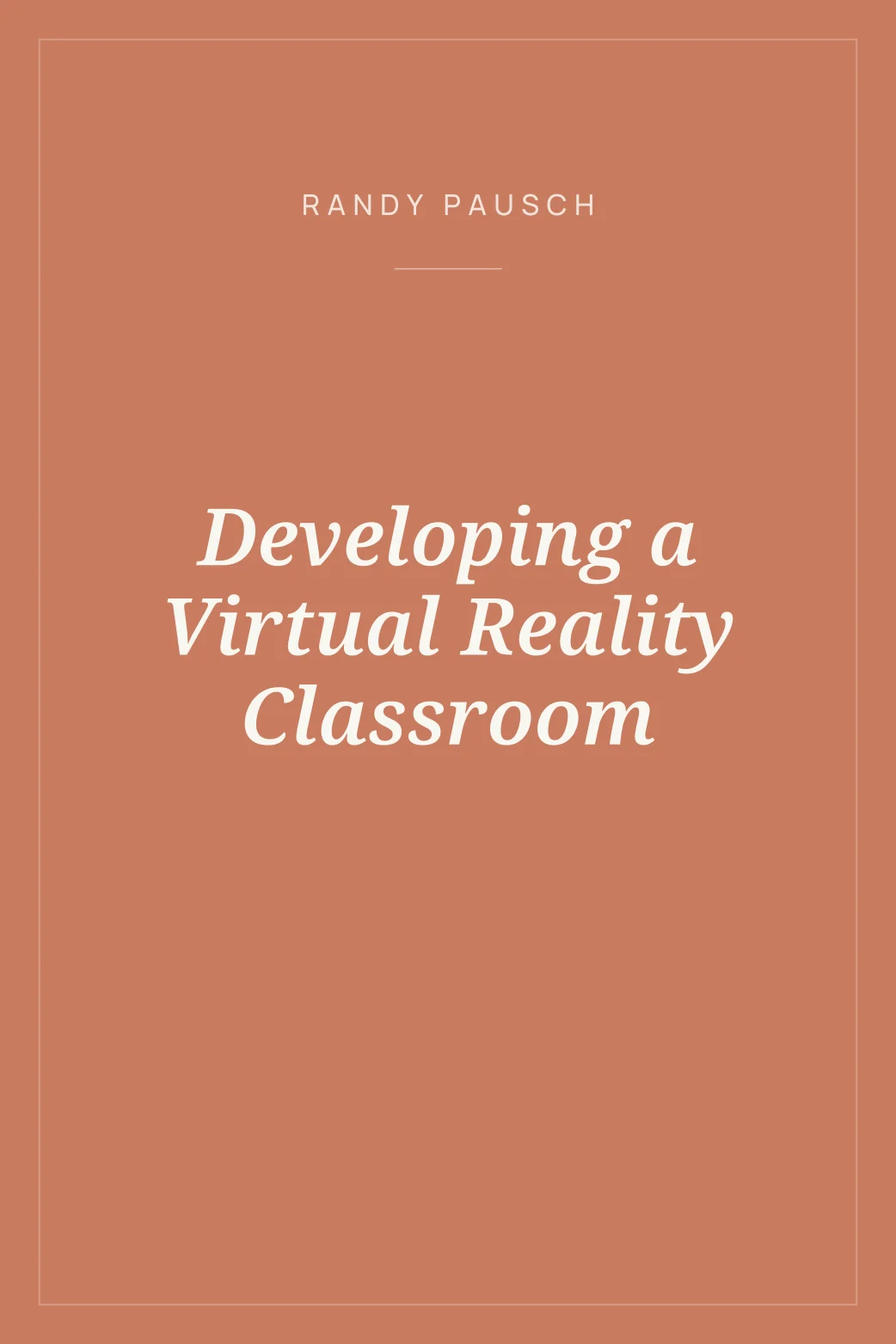 Portada de Developing a Virtual Reality Classroom