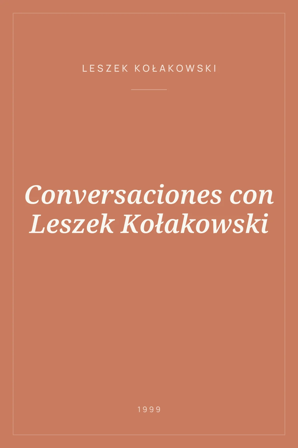 Portada de Conversaciones con Leszek Kołakowski
