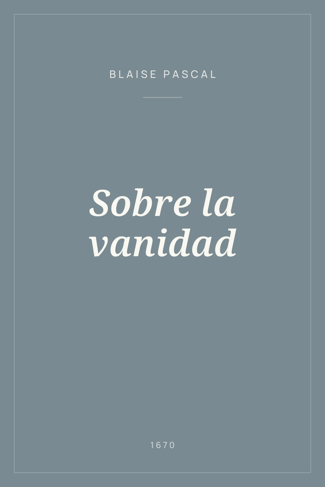 Portada de Sobre la vanidad