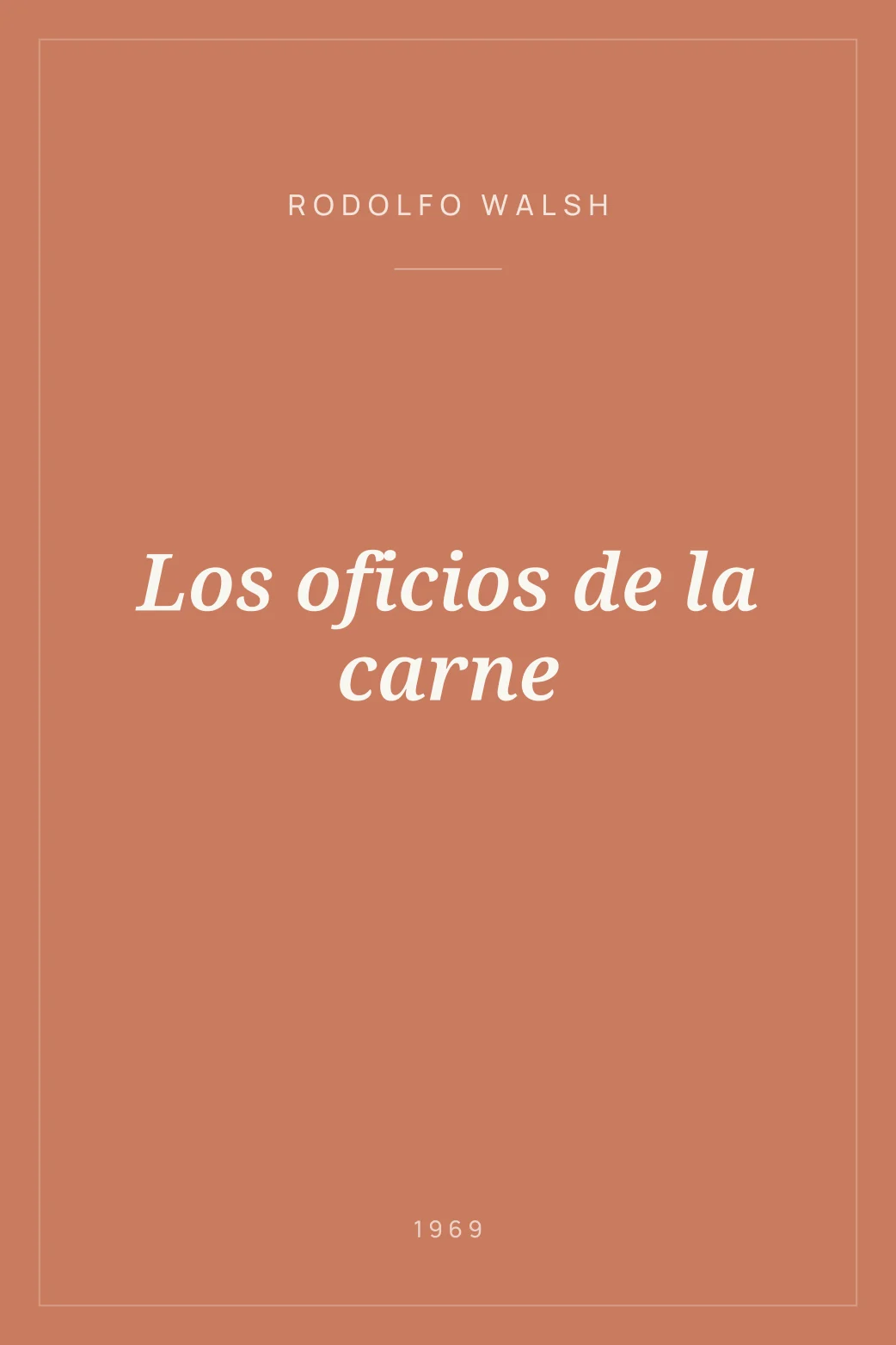 Portada de Los oficios de la carne