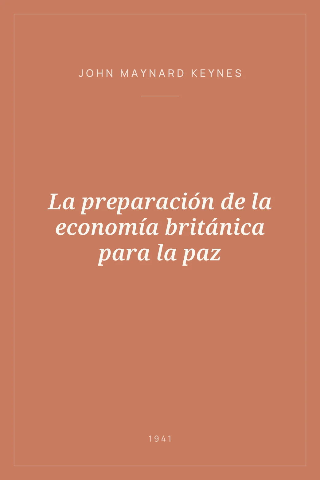 Portada de La preparación de la economía británica para la paz