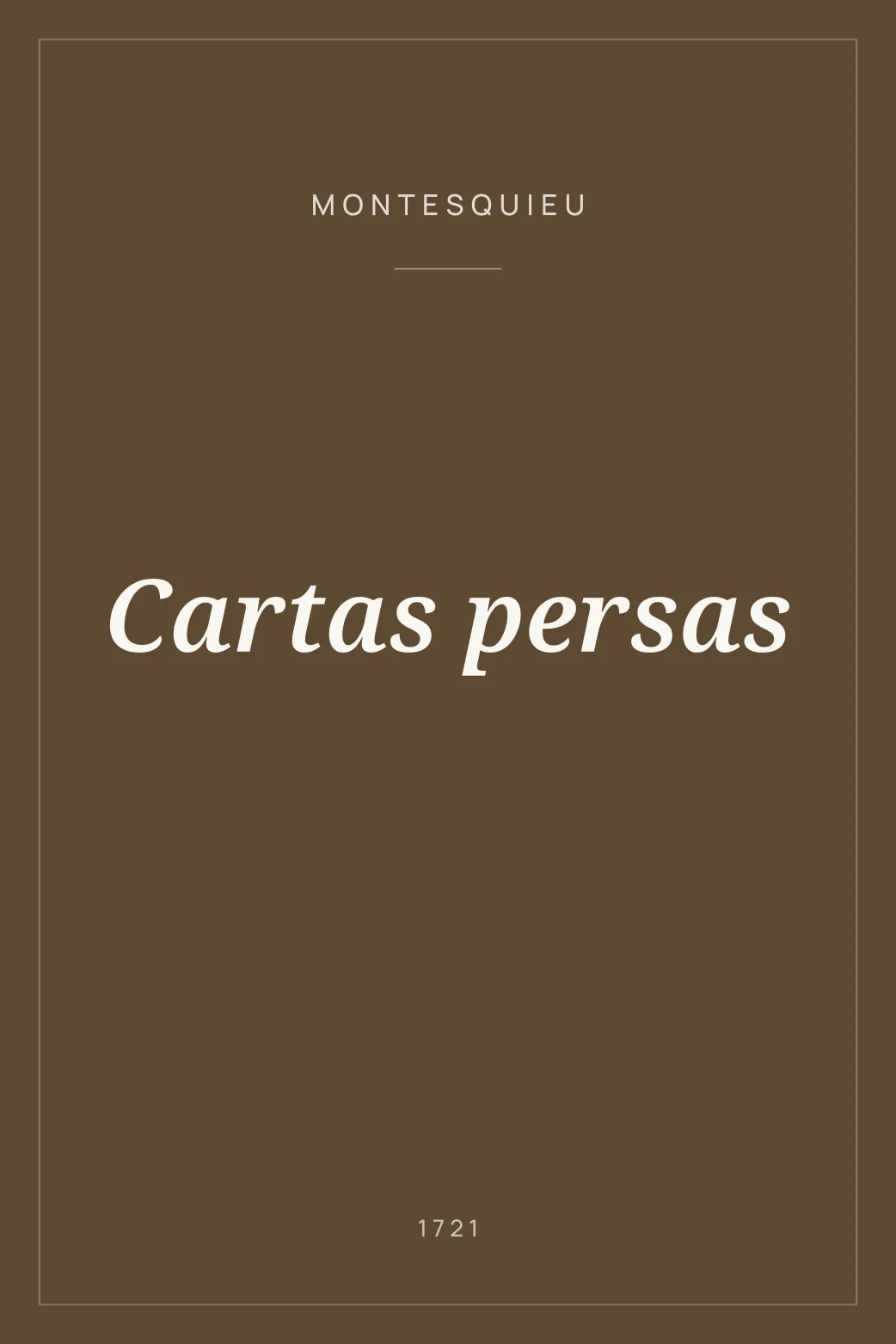Portada de Cartas persas