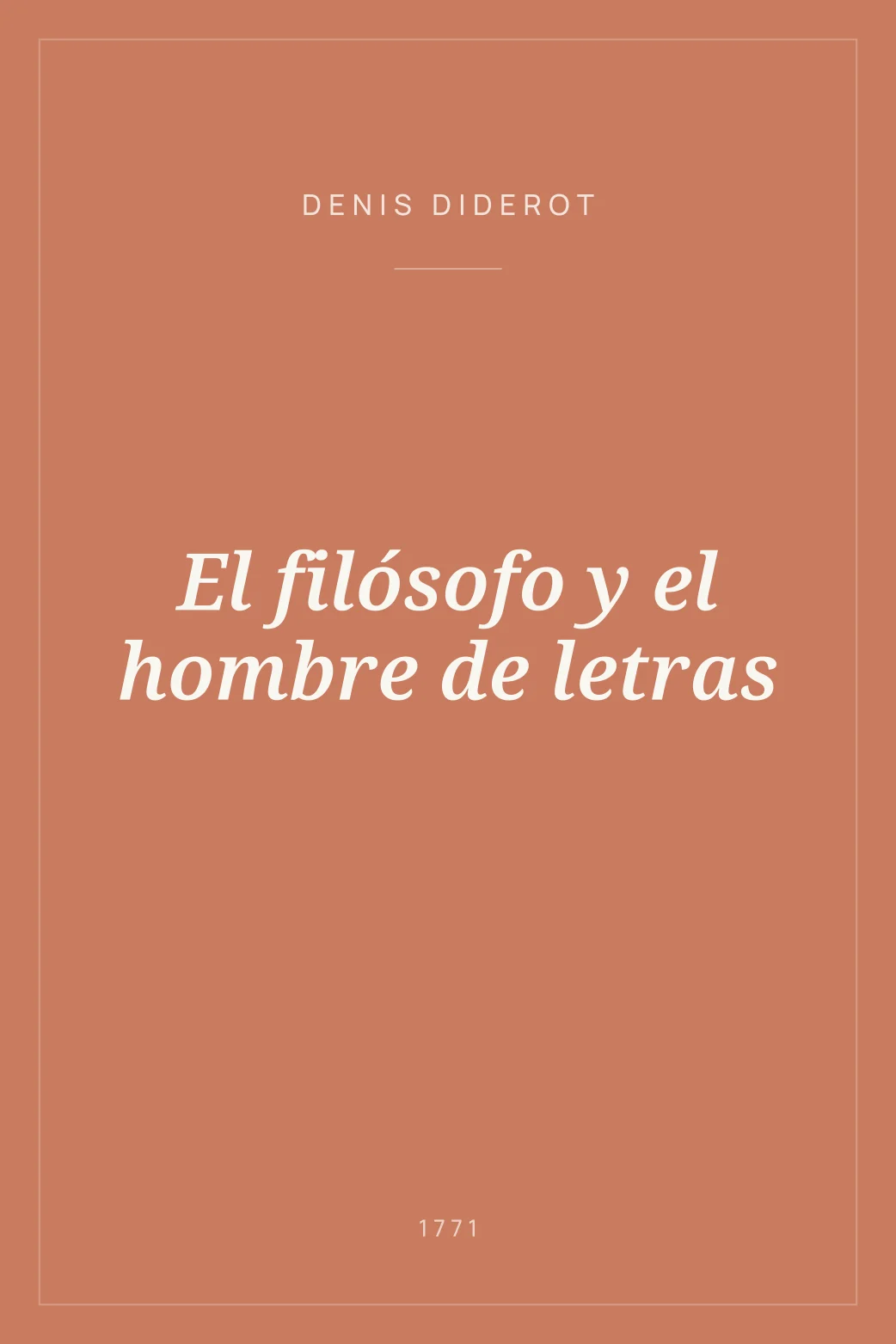 Portada de El filósofo y el hombre de letras
