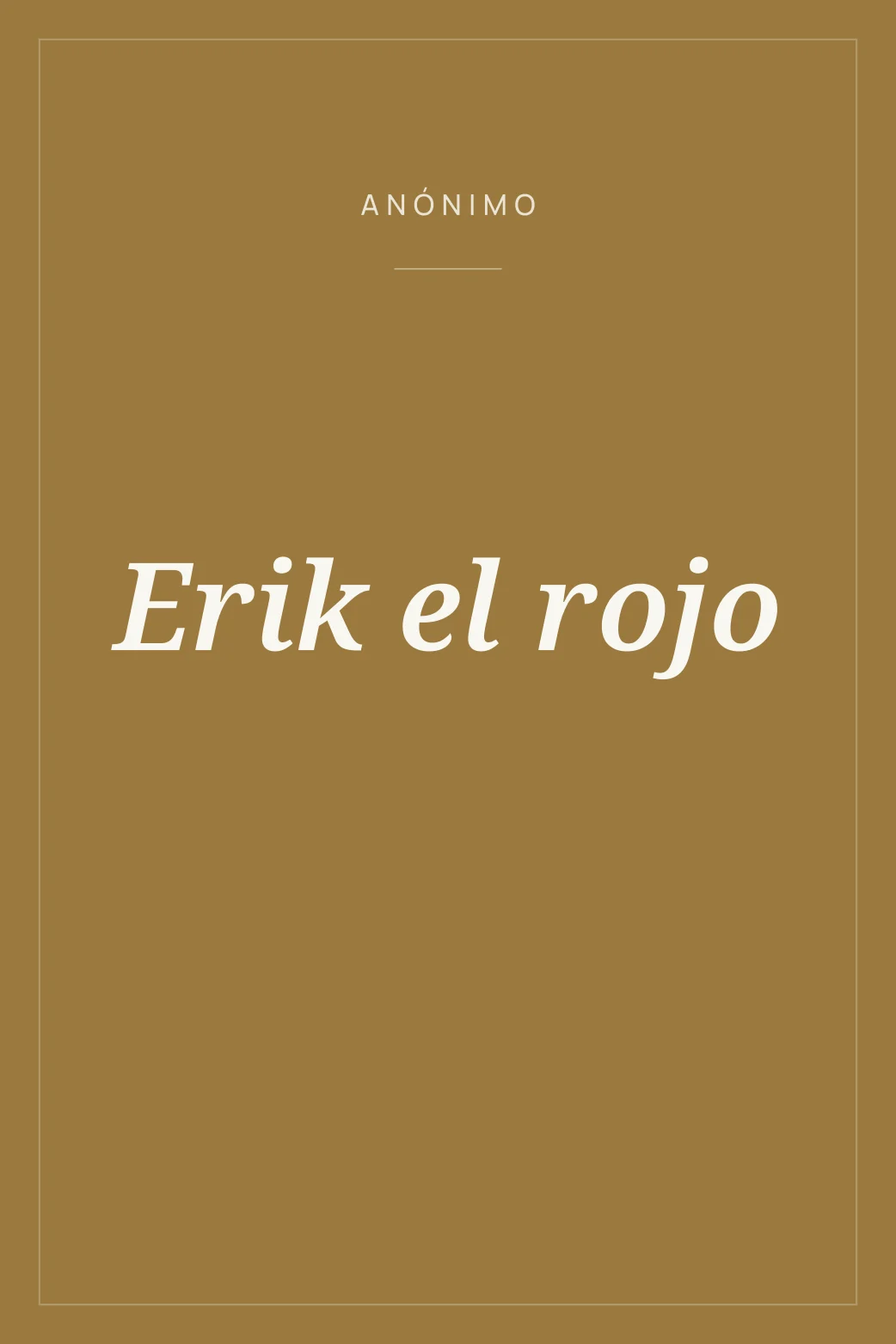 Portada de Erik el rojo