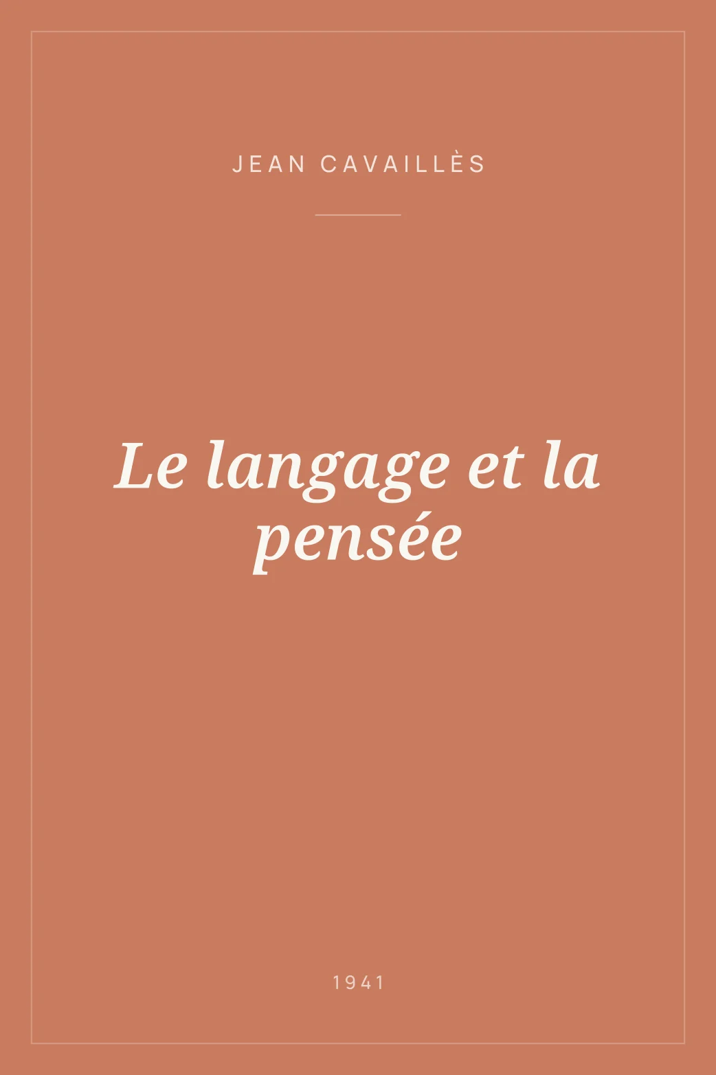 Portada de Le langage et la pensée