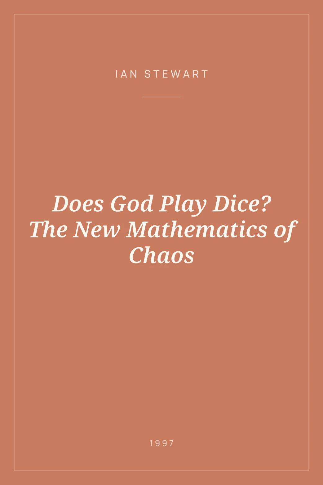 Portada de Does God Play Dice? The New Mathematics of Chaos