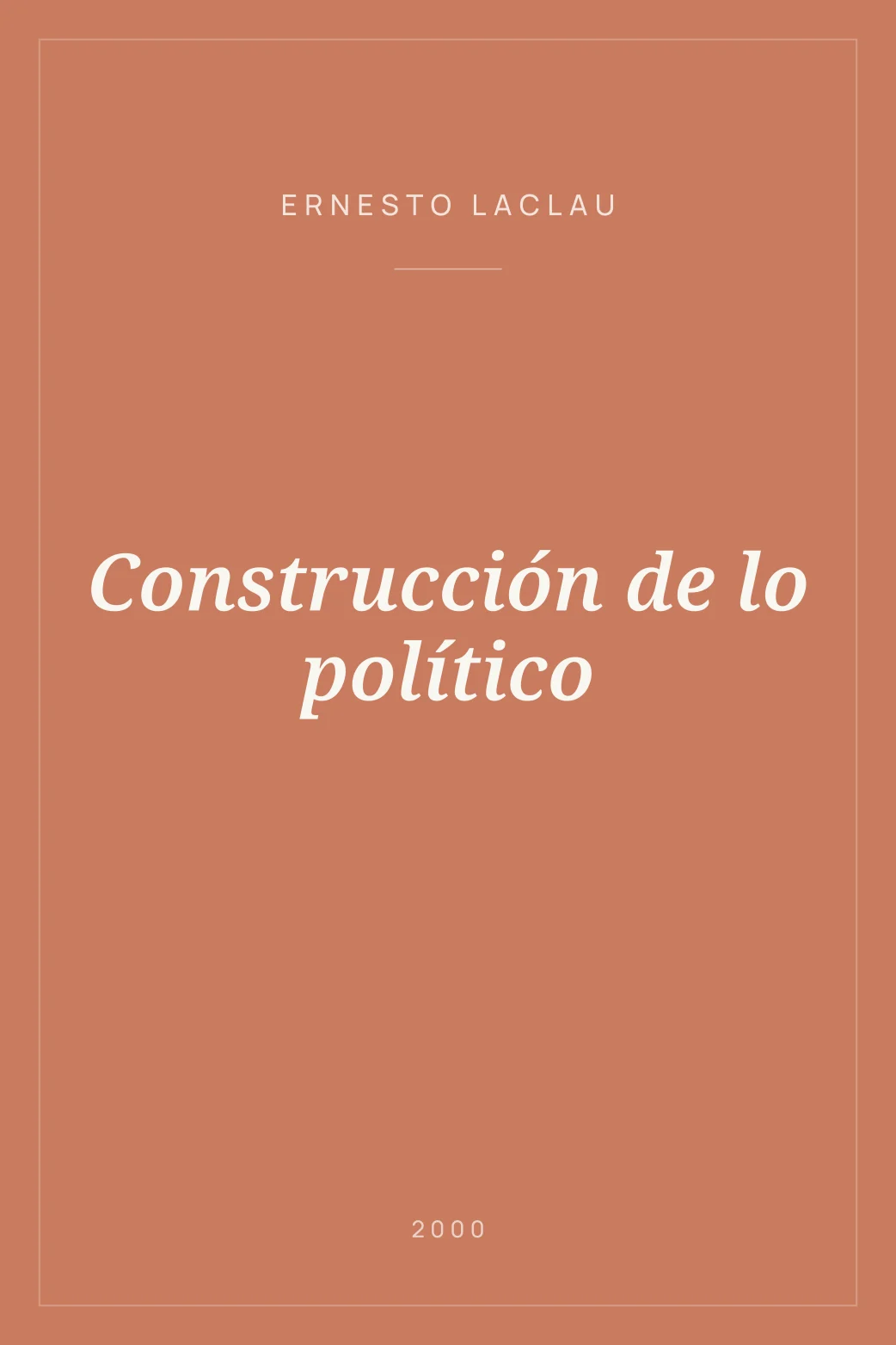 Portada de Construcción de lo político