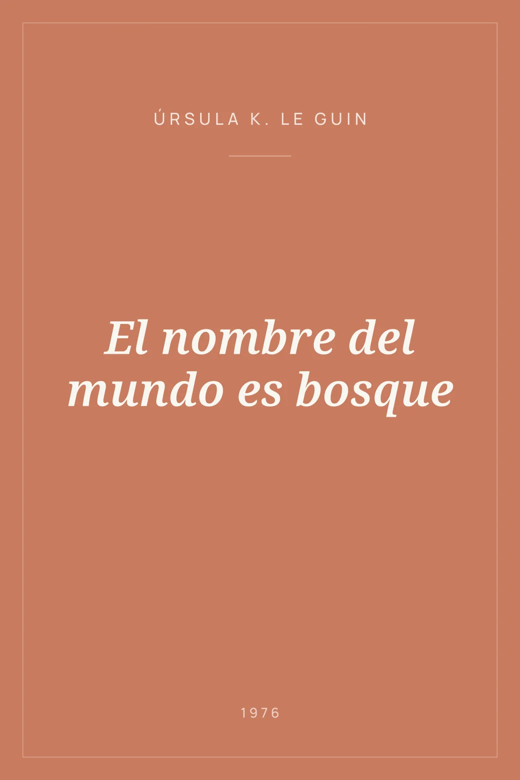 Portada de El nombre del mundo es bosque