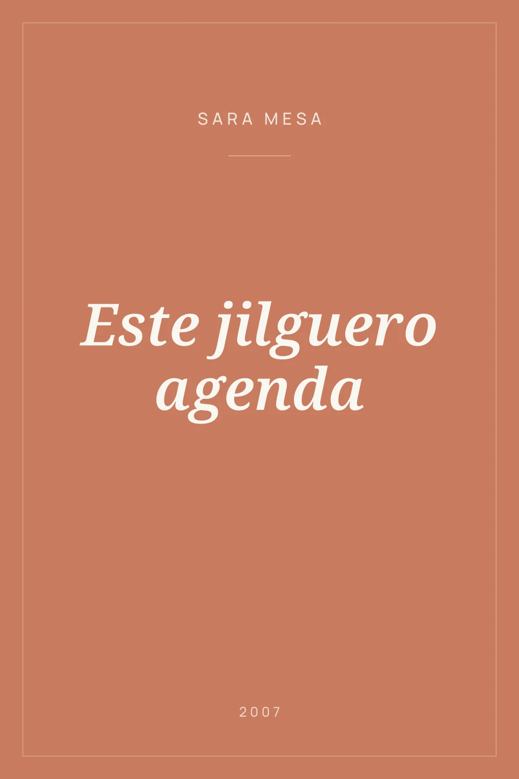 Portada de Este jilguero agenda