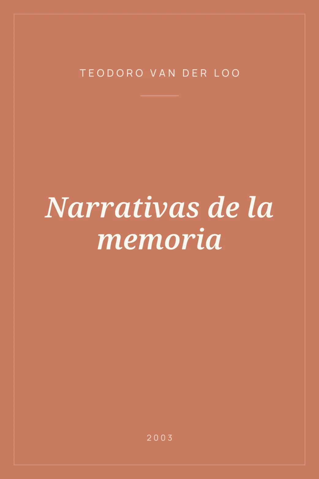Portada de Narrativas de la memoria