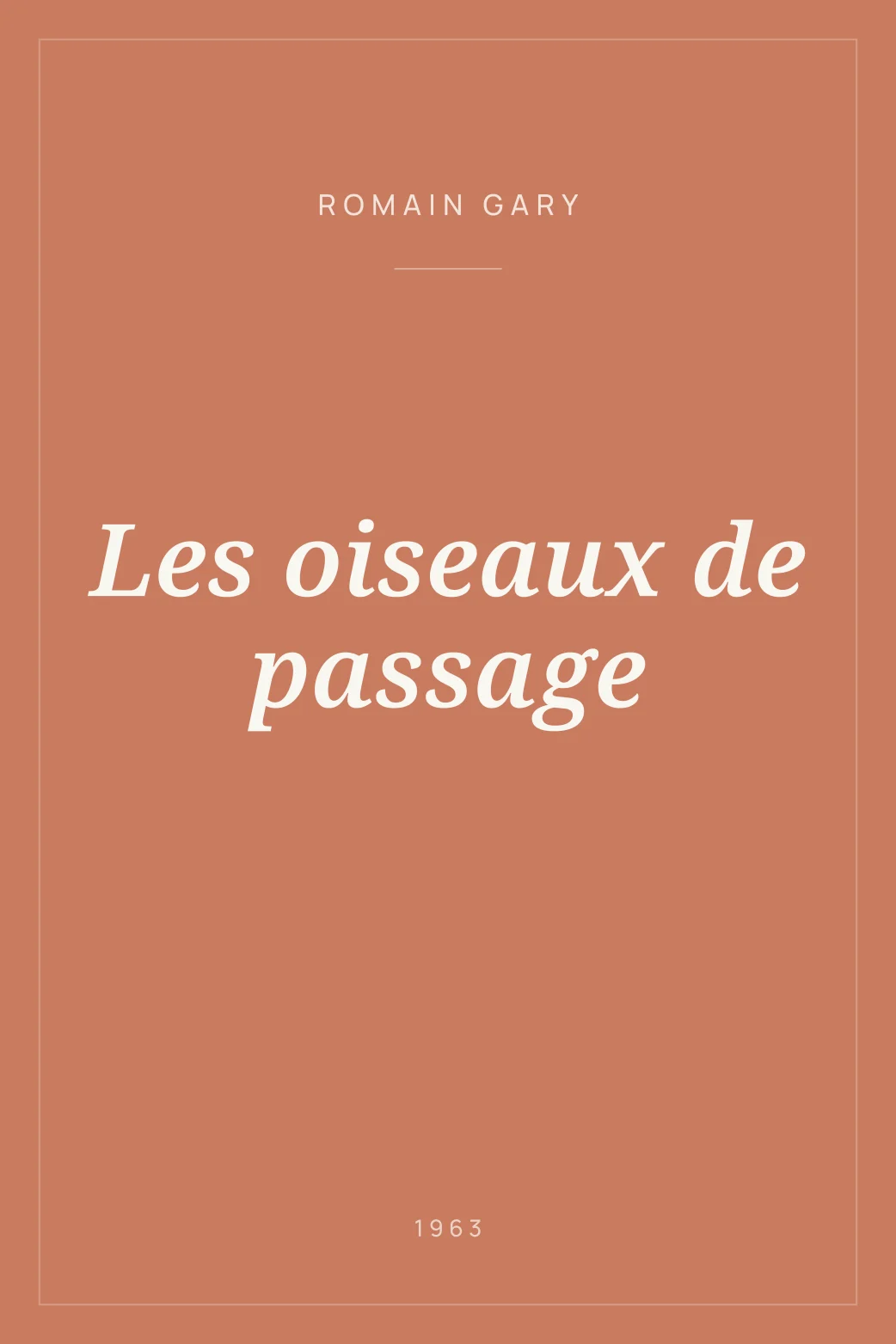 Portada de Les oiseaux de passage
