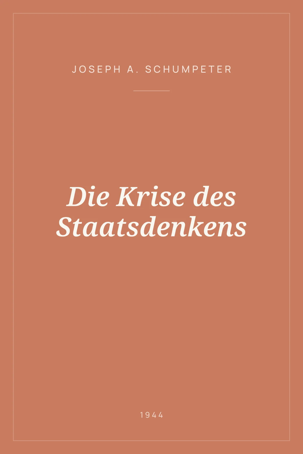 Portada de Die Krise des Staatsdenkens