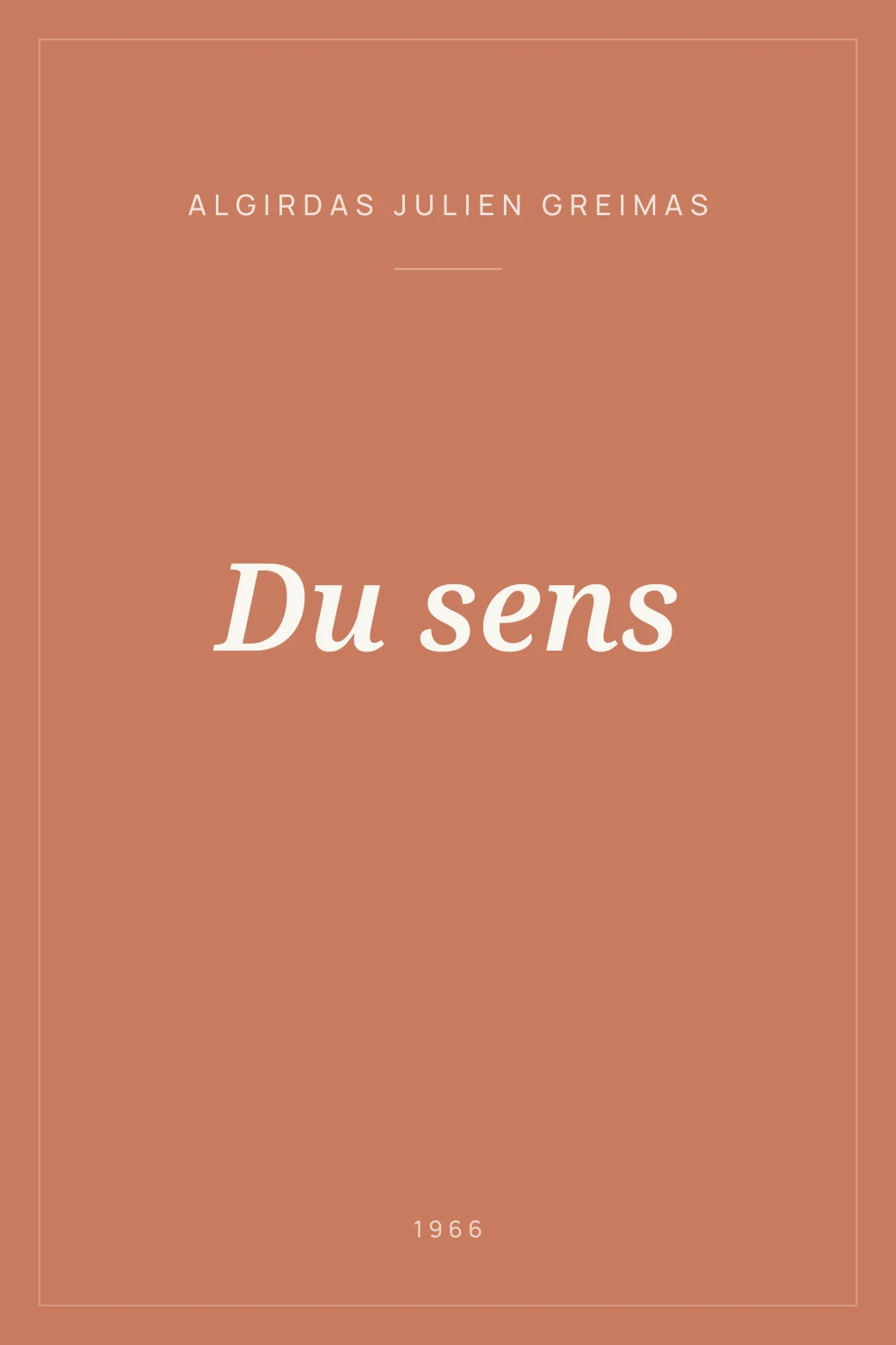 Portada de Du sens