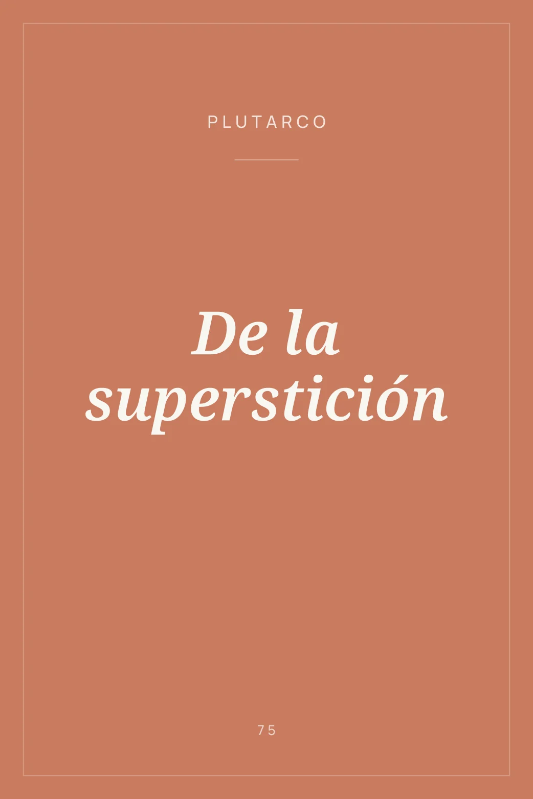 Portada de De la superstición