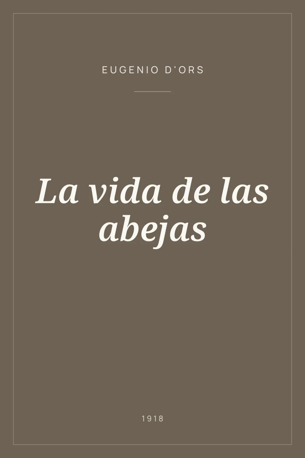 Portada de La vida de las abejas