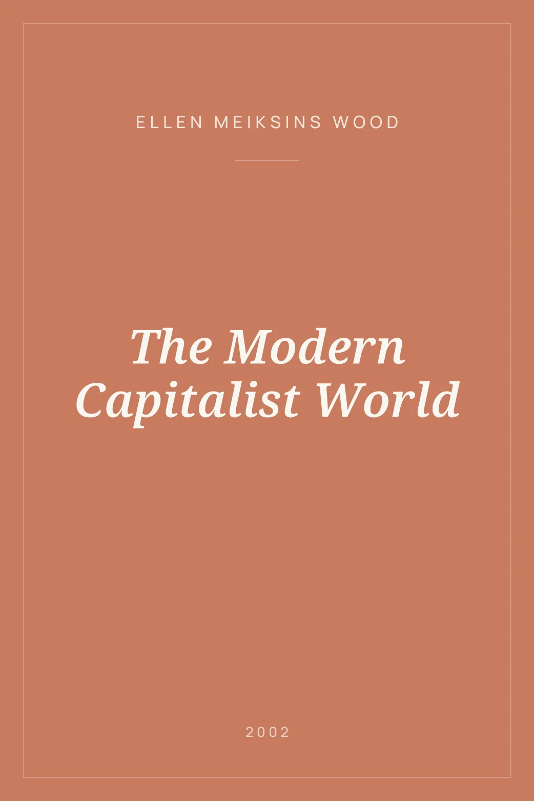 Portada de The Modern Capitalist World