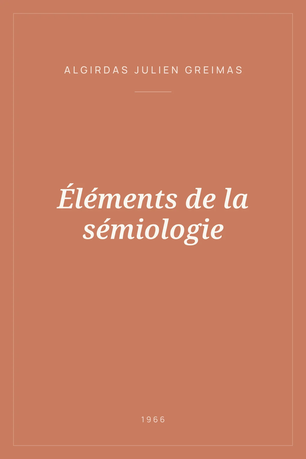 Portada de Éléments de la sémiologie