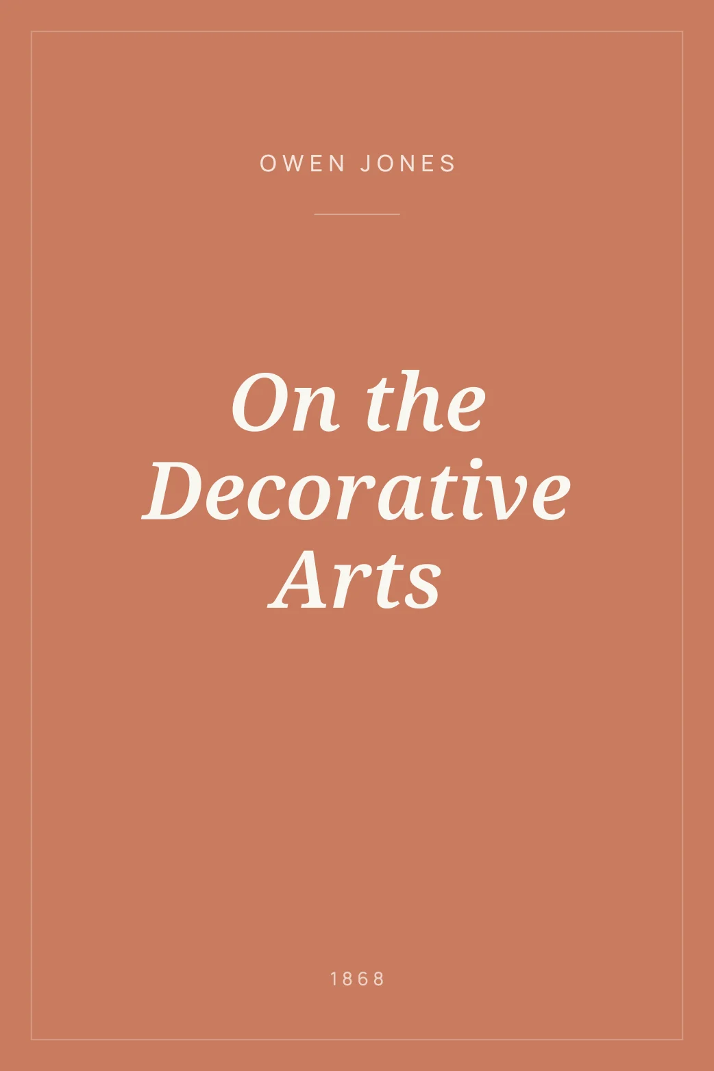 Portada de On the Decorative Arts
