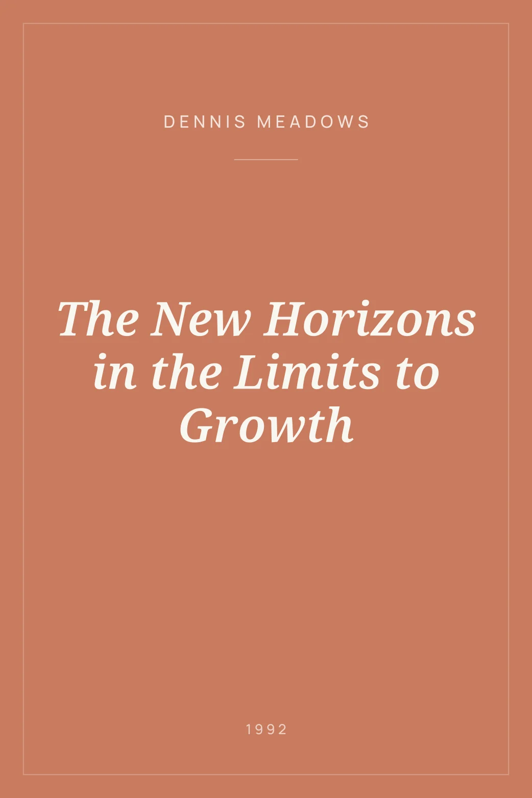 Portada de The New Horizons in the Limits to Growth