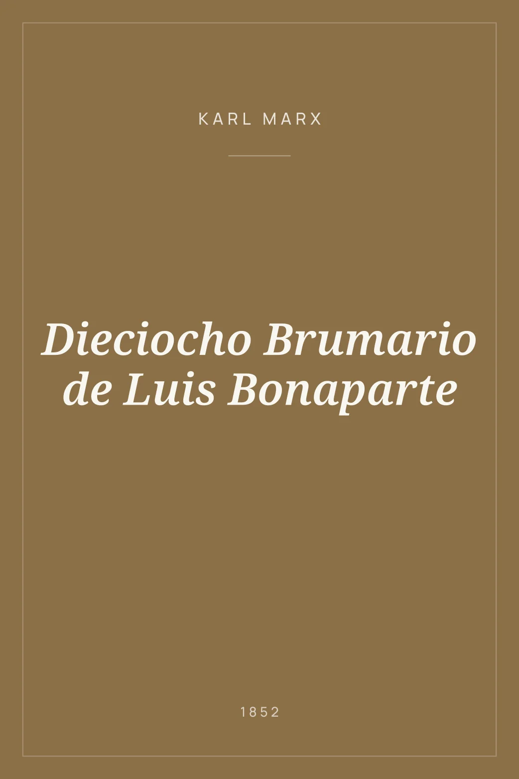 Portada de Dieciocho Brumario de Luis Bonaparte