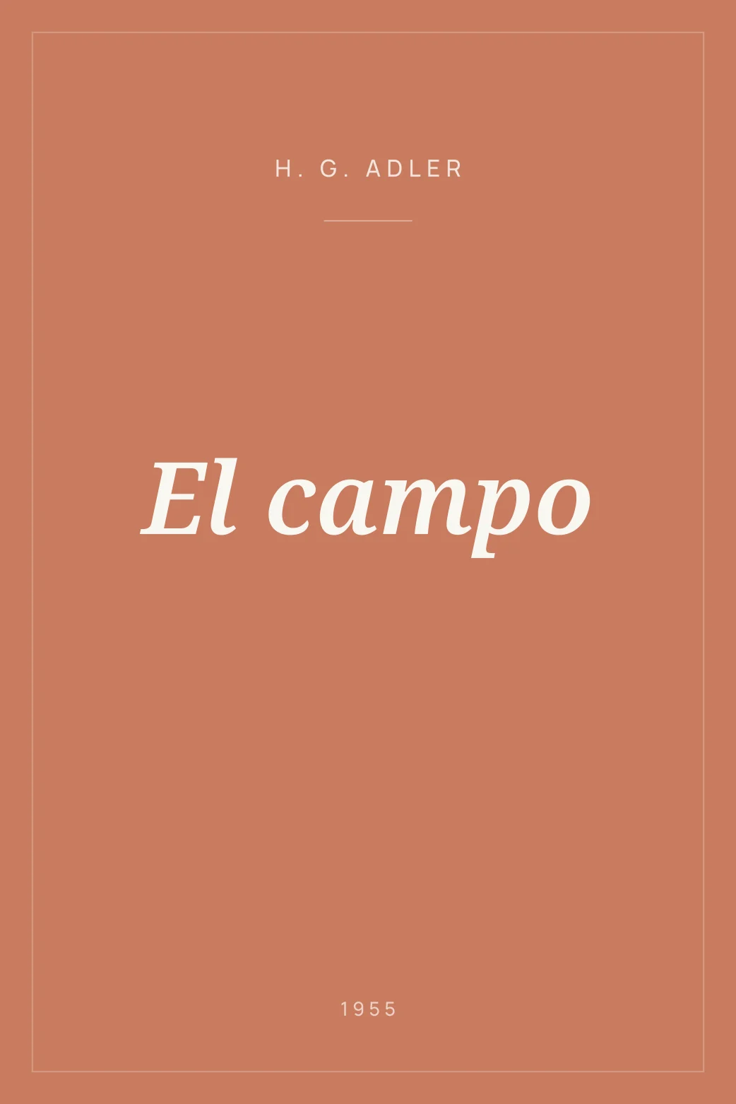 Portada de El campo