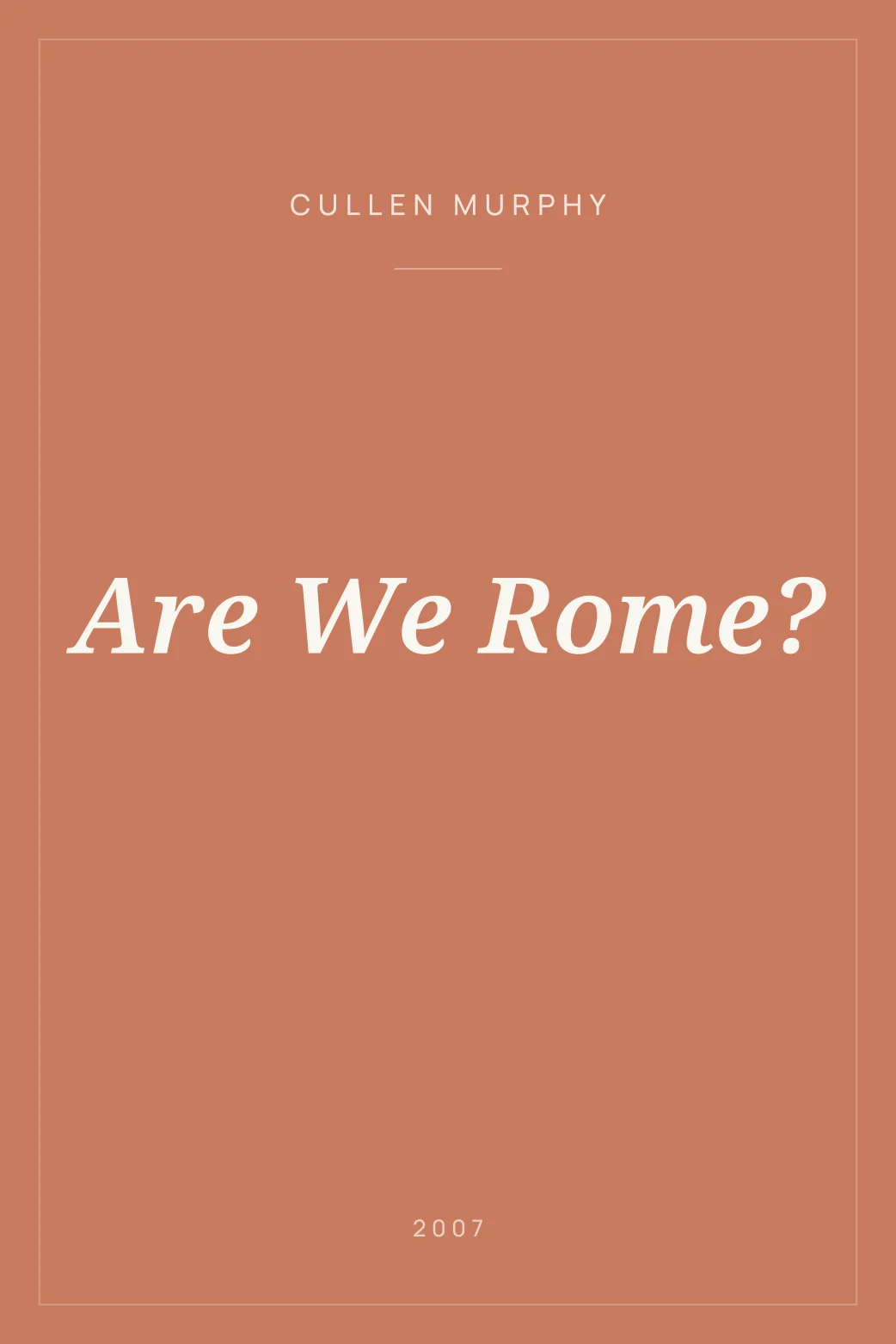 Portada de Are We Rome?