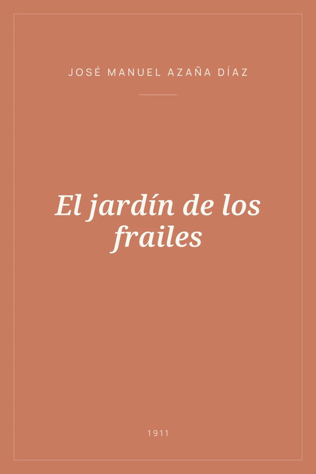 Portada de El jardín de los frailes