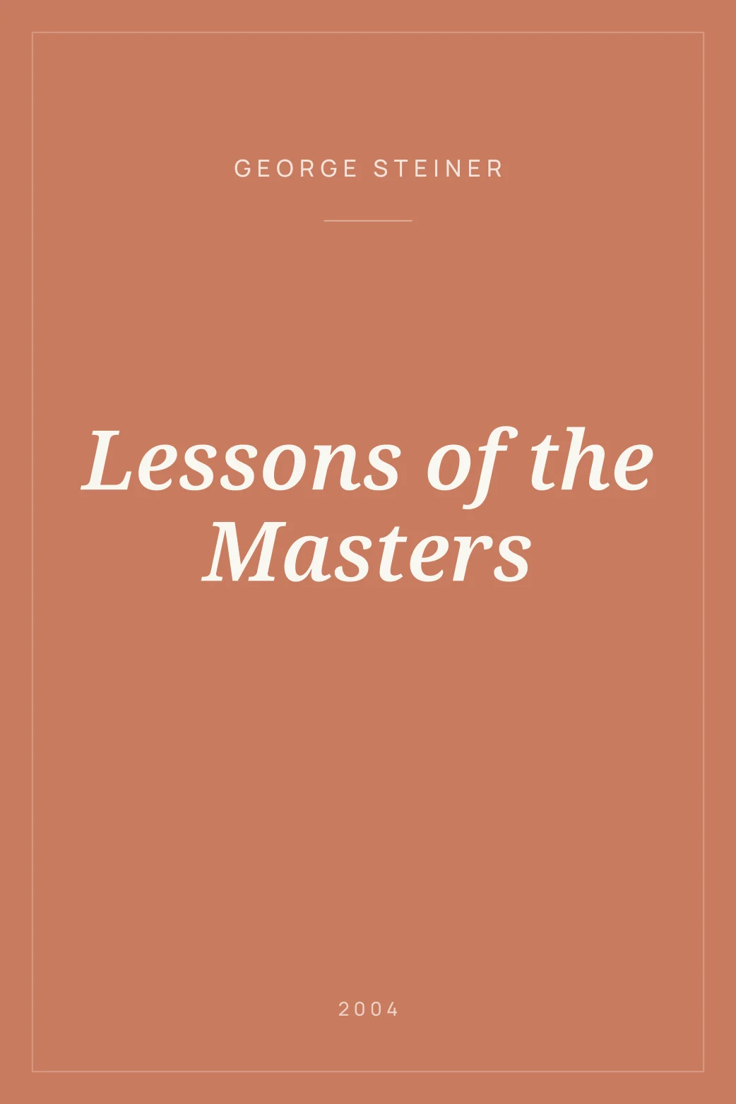 Portada de Lessons of the Masters