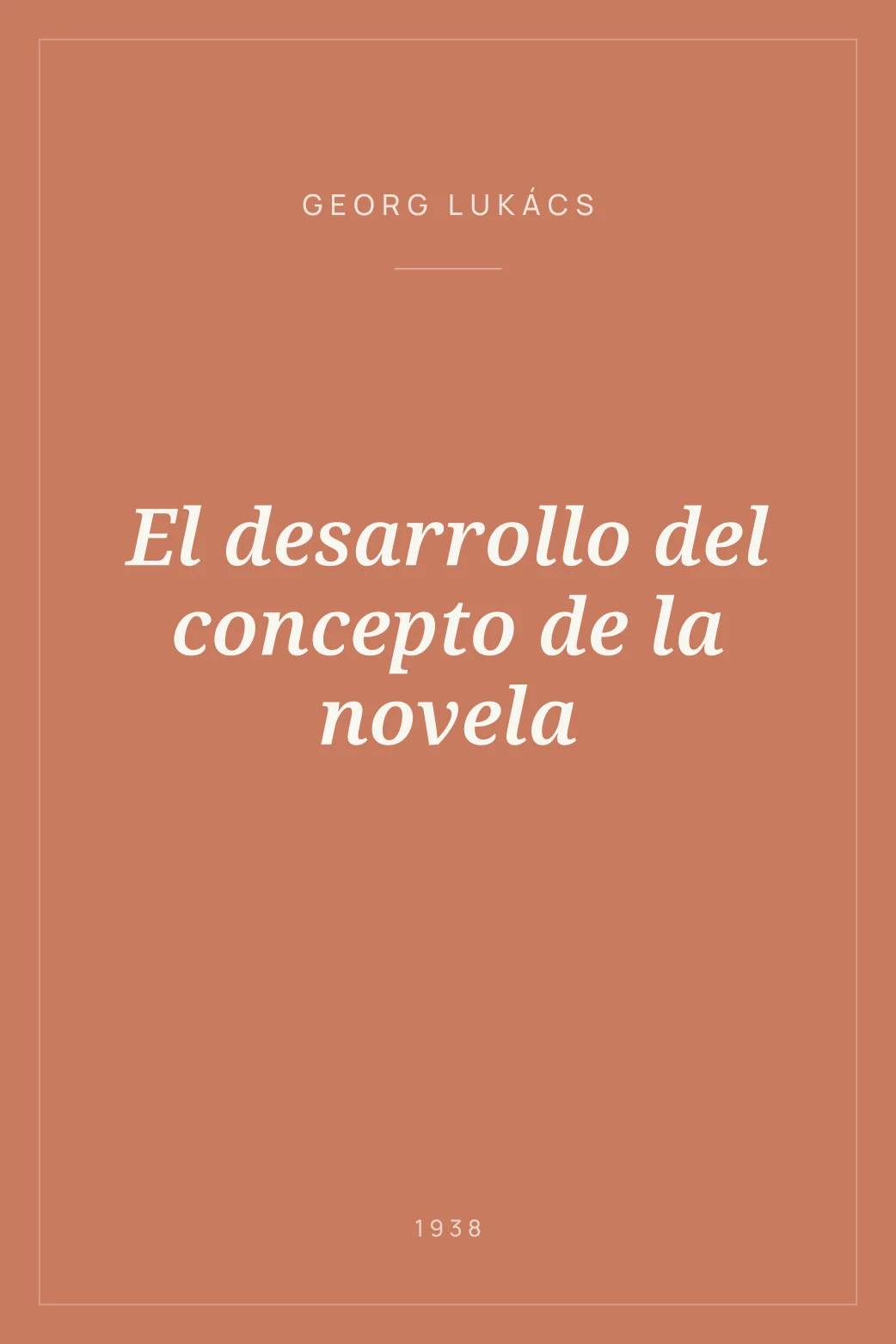 Portada de El desarrollo del concepto de la novela