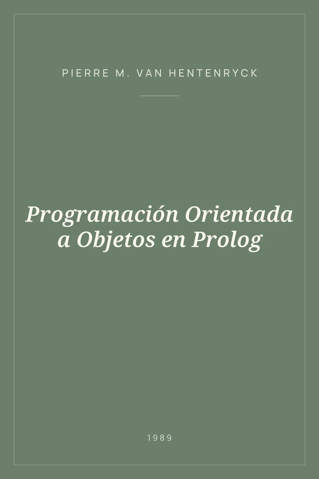 Portada de Programación Orientada a Objetos en Prolog