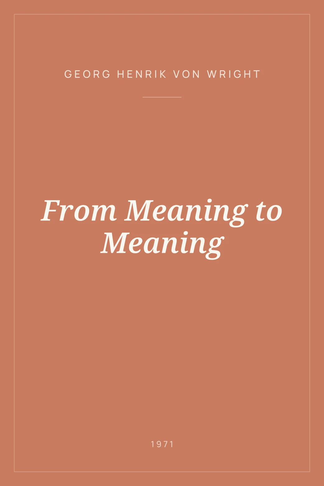 Portada de From Meaning to Meaning