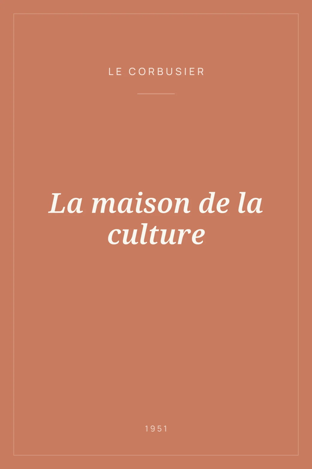 Portada de La maison de la culture