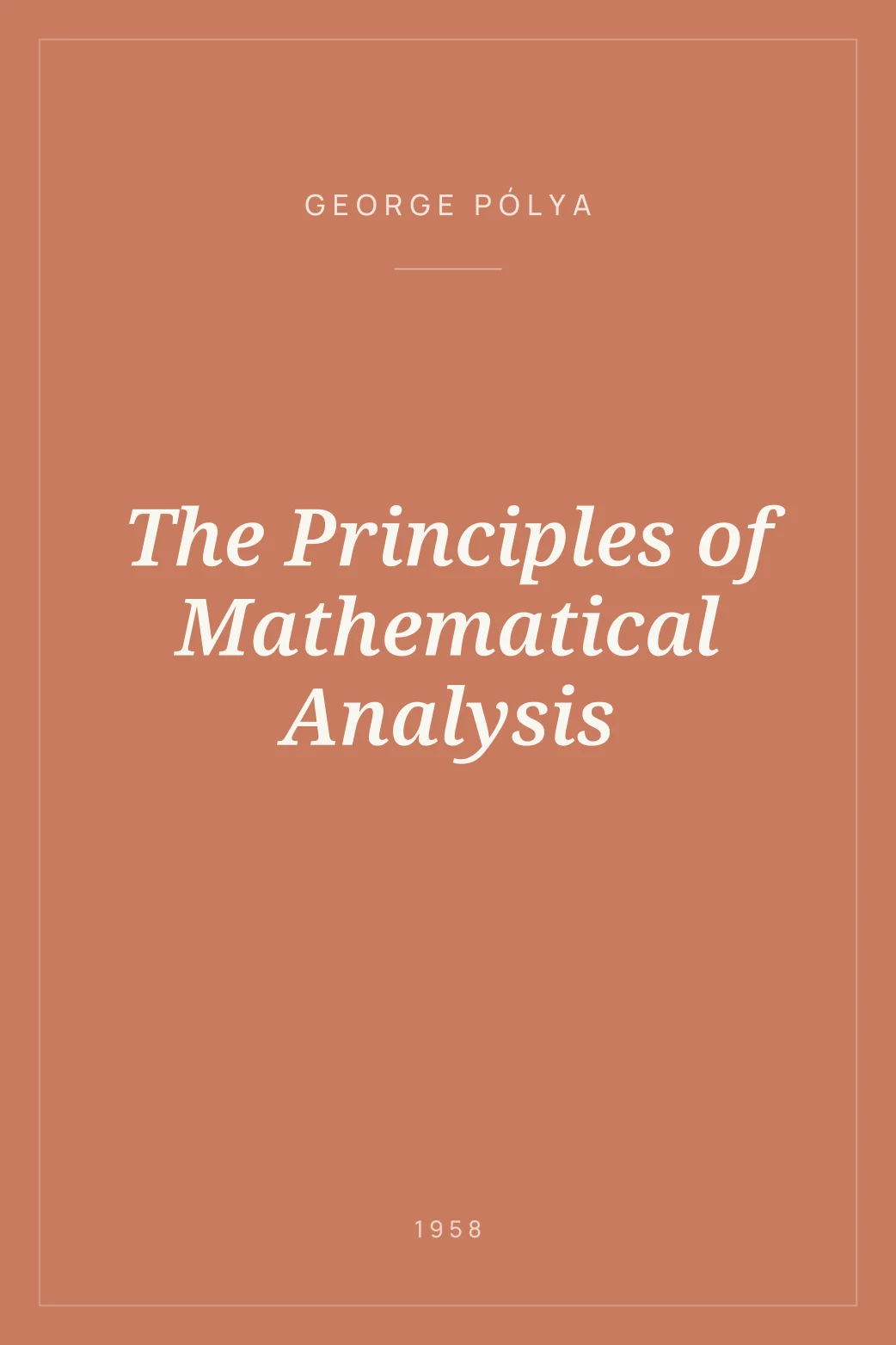 Portada de The Principles of Mathematical Analysis