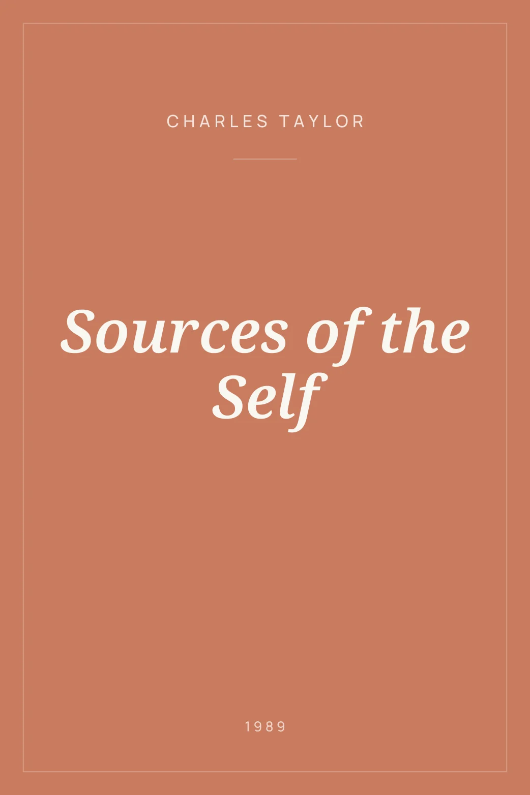 Portada de Sources of the Self