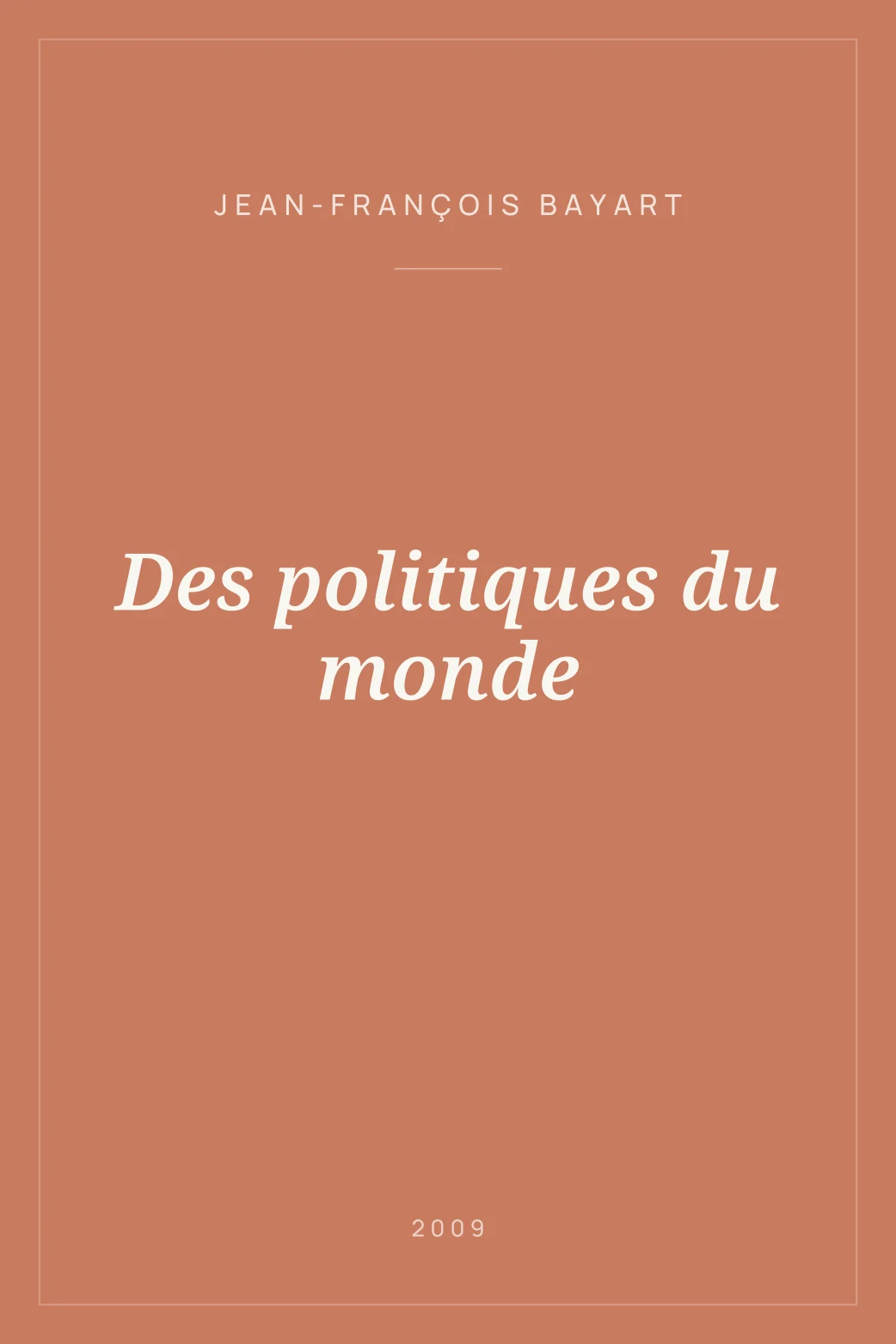 Portada de Des politiques du monde