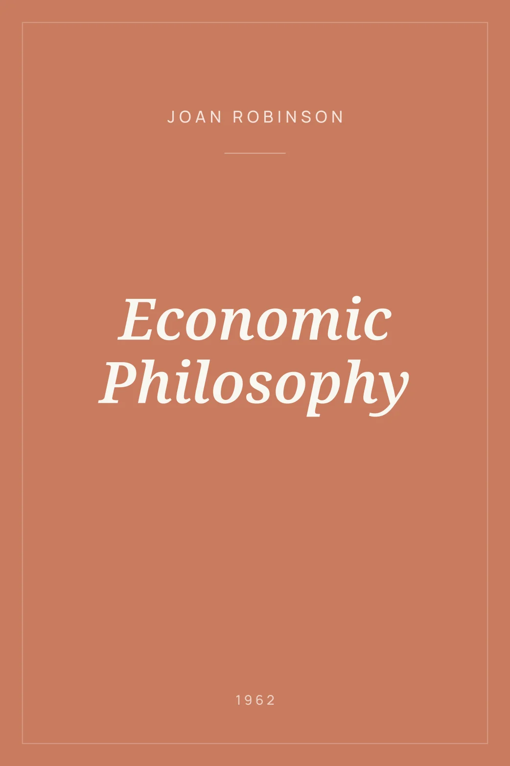 Portada de Economic Philosophy