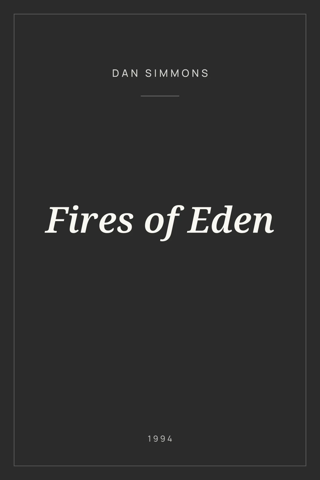 Portada de Fires of Eden