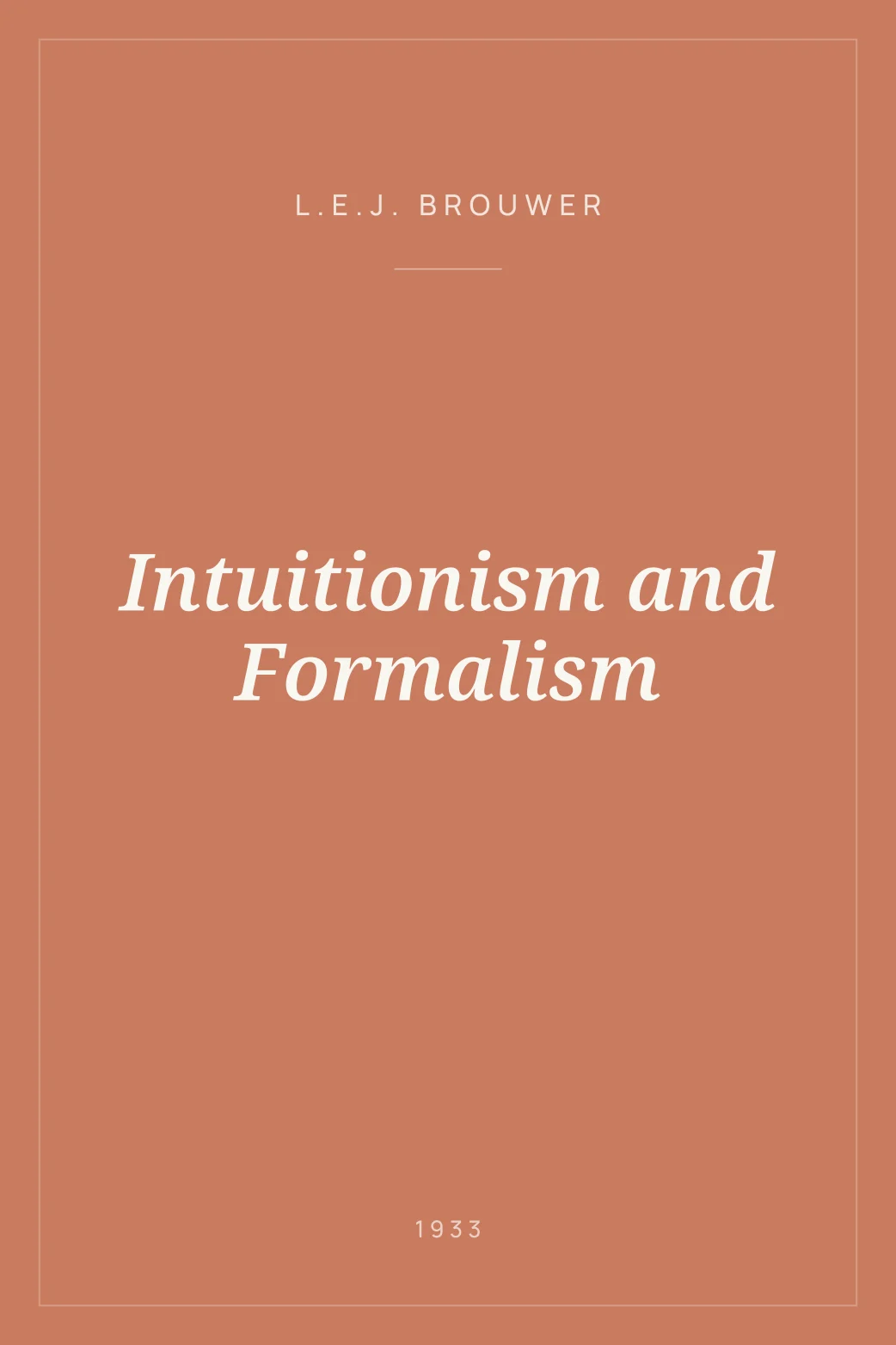 Portada de Intuitionism and Formalism