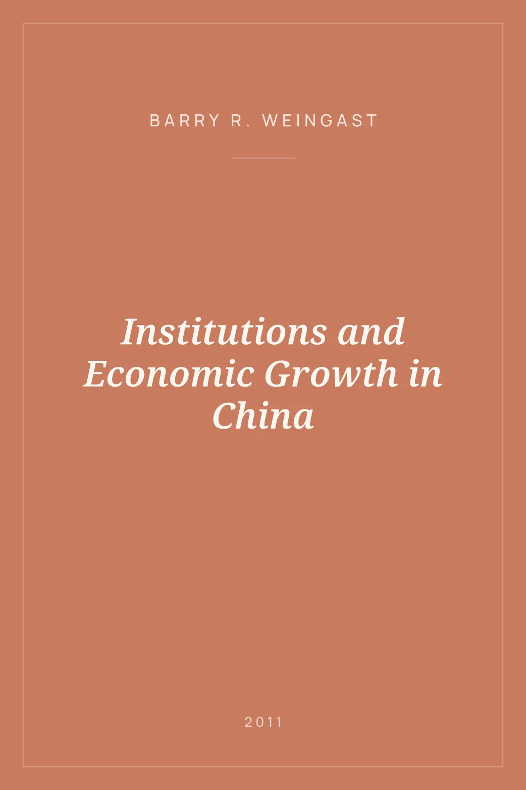 Portada de Institutions and Economic Growth in China