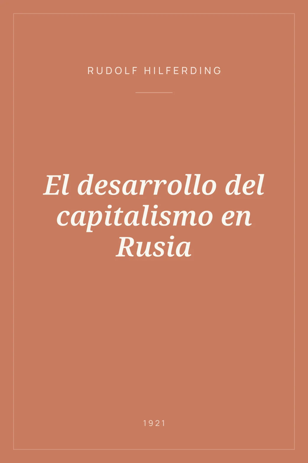 Portada de El desarrollo del capitalismo en Rusia